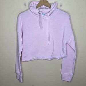 Miss Posh | Baby Pink Cropped Hoodie Sweatshirt Size Medium